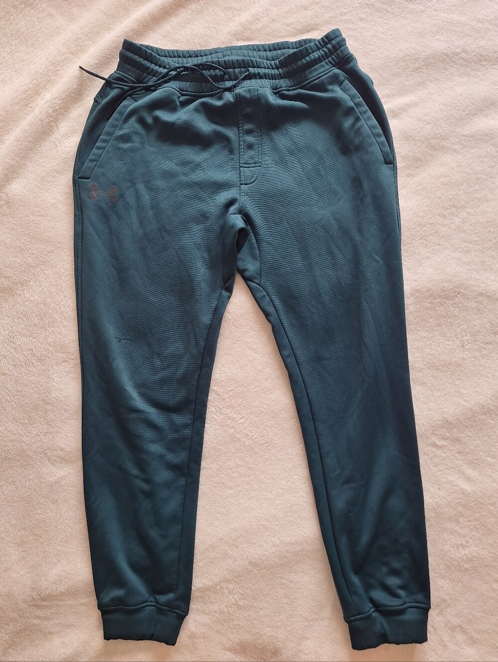 Under Armour Storm ColdGear Men L Dark Teal Green Fleece Joggers Water Resistant